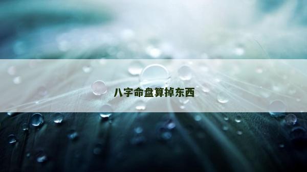 八字命盘算掉东西