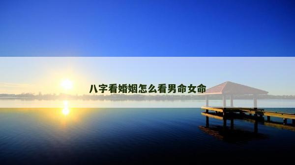 八字看婚姻怎么看男命女命