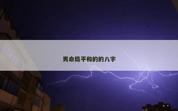男命局平和的的八字