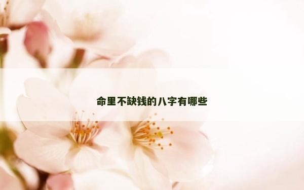 命里不缺钱的八字有哪些
