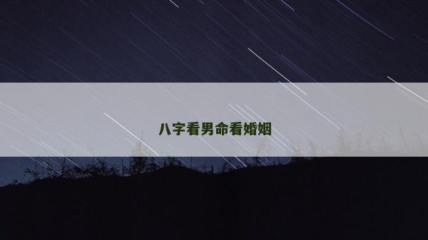 八字看男命看婚姻