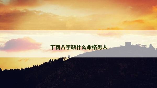 丁酉八字缺什么命格男人