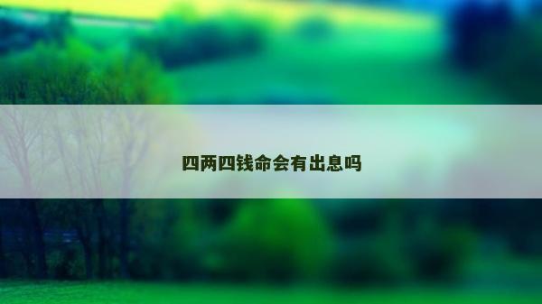 四两四钱命会有出息吗
