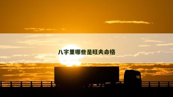 八字里哪些是旺夫命格