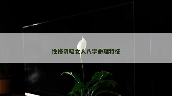 性格阴暗女人八字命理特征