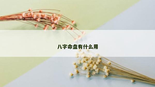 八字命盘有什么用