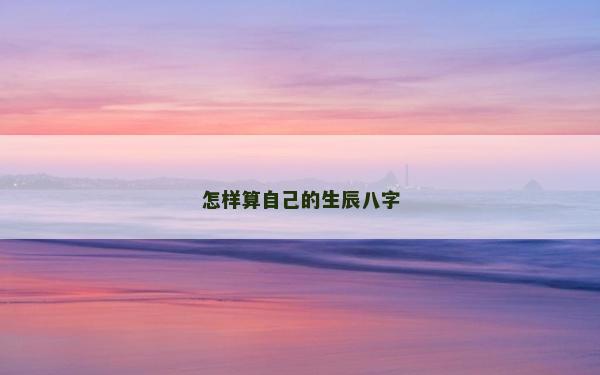 怎样算自己的生辰八字