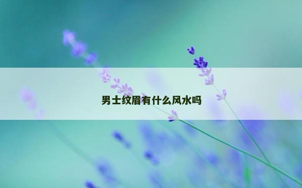 男士纹眉有什么风水吗