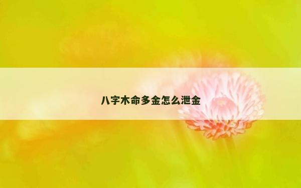 八字木命多金怎么泄金