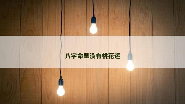 八字命里没有桃花运