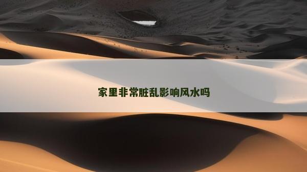 家里非常脏乱影响风水吗