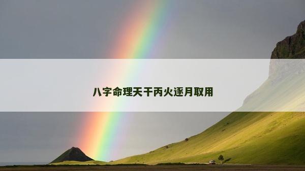 八字命理天干丙火逐月取用