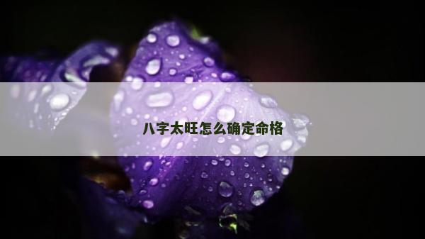 八字太旺怎么确定命格