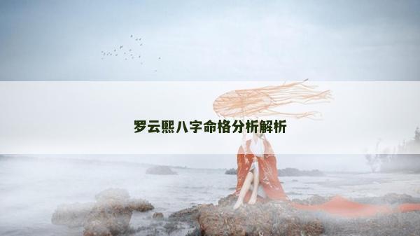 罗云熙八字命格分析解析