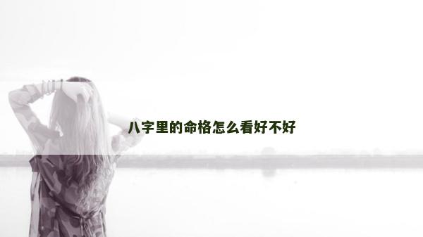八字里的命格怎么看好不好
