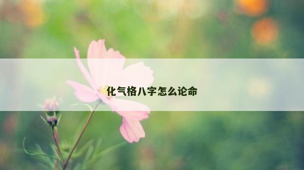 化气格八字怎么论命