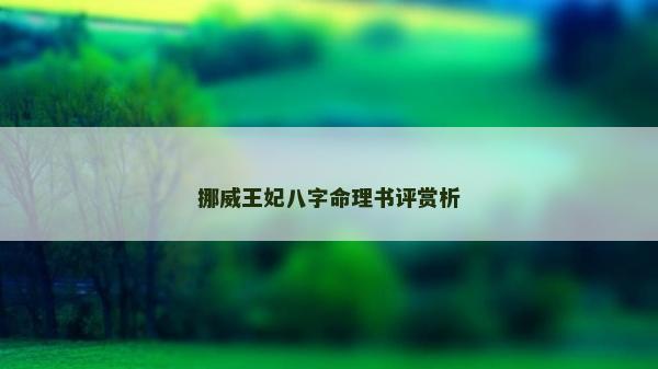 挪威王妃八字命理书评赏析