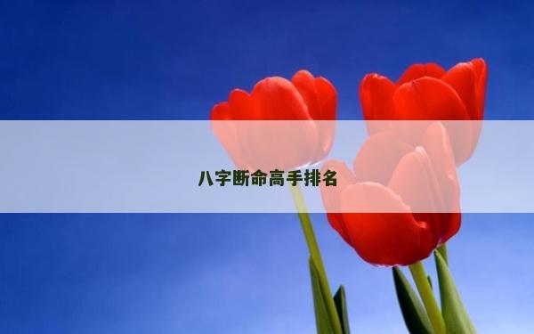 八字断命高手排名