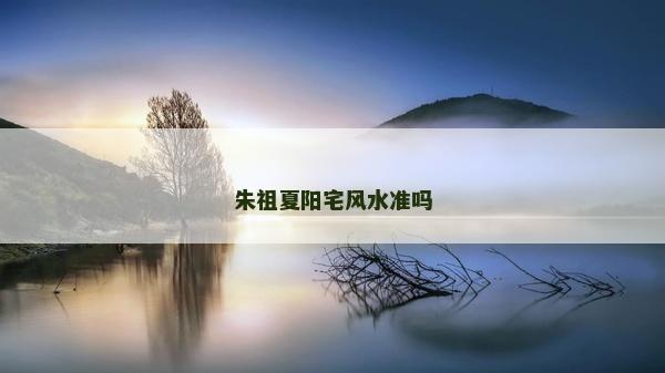 朱祖夏阳宅风水准吗