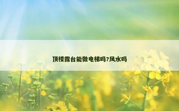 顶楼露台能做电梯吗?风水吗