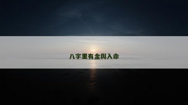 八字里有金舆入命