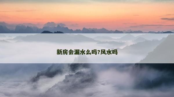 新房会漏水么吗?风水吗
