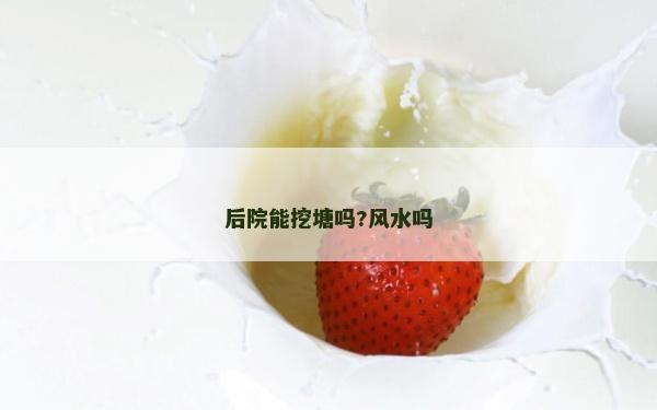 后院能挖塘吗?风水吗