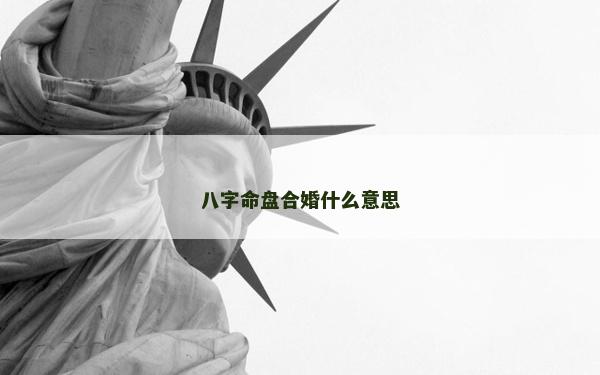 八字命盘合婚什么意思