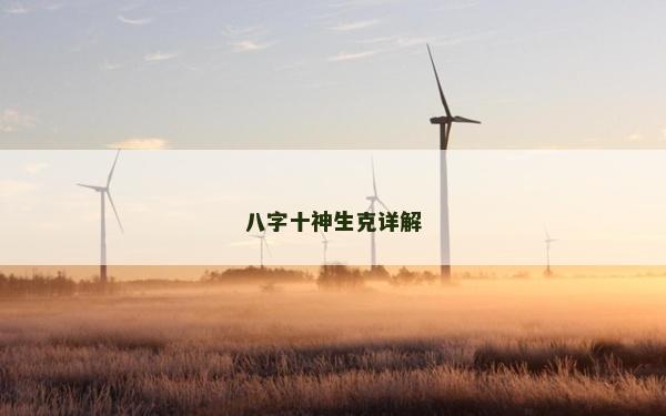 八字十神生克详解