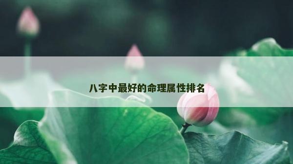 八字中最好的命理属性排名