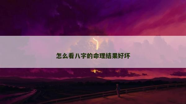 怎么看八字的命理结果好坏
