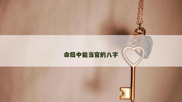 命局中能当官的八字