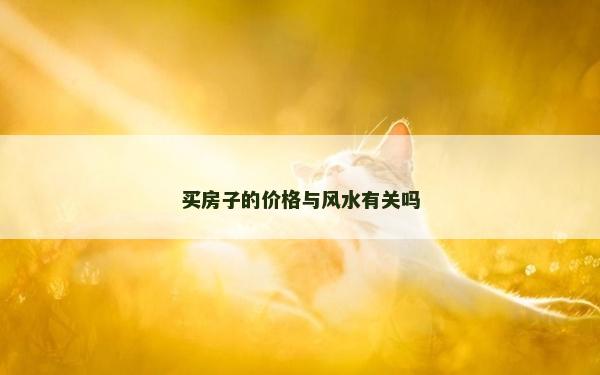 买房子的价格与风水有关吗