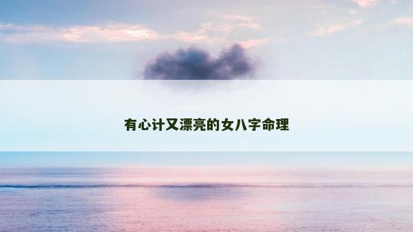 有心计又漂亮的女八字命理