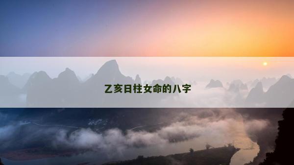 乙亥日柱女命的八字