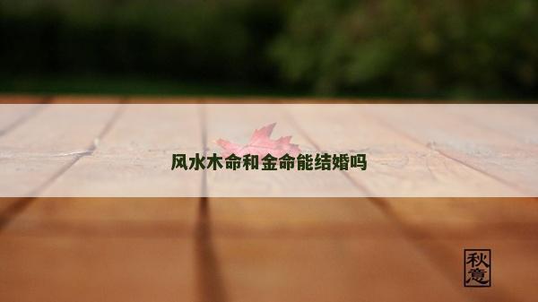 风水木命和金命能结婚吗