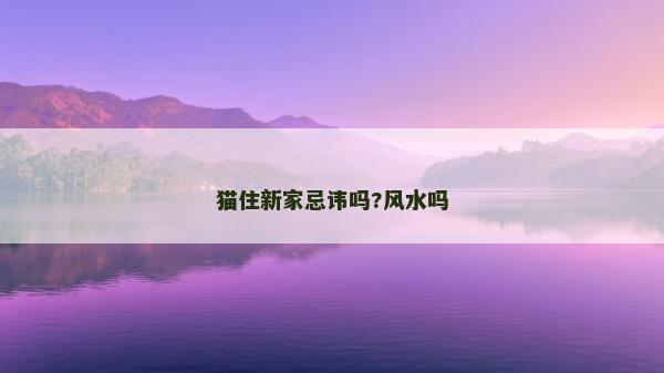 猫住新家忌讳吗?风水吗