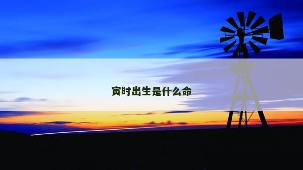 寅时出生是什么命