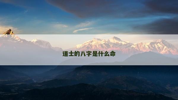道士的八字是什么命