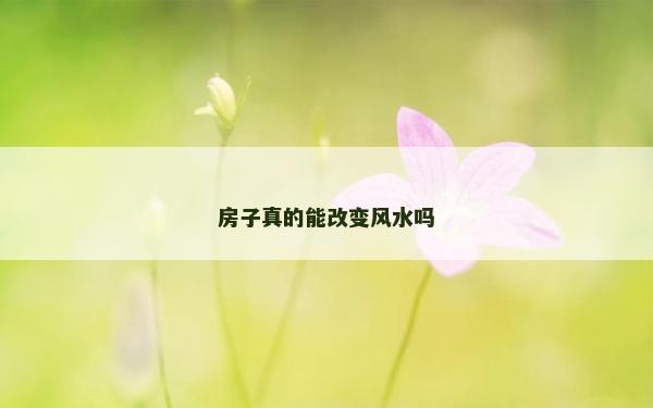 房子真的能改变风水吗