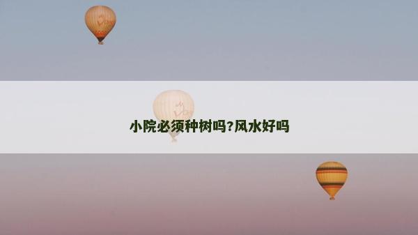 小院必须种树吗?风水好吗
