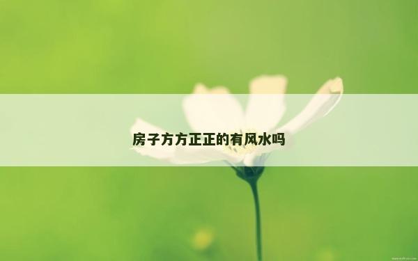 房子方方正正的有风水吗