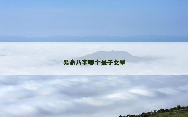 男命八字哪个是子女星