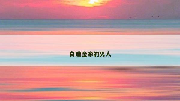白蜡金命的男人