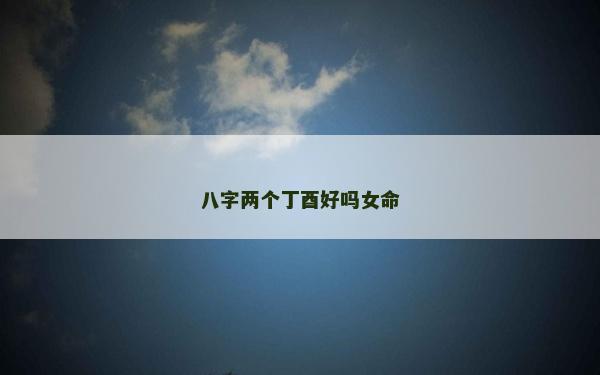 八字两个丁酉好吗女命