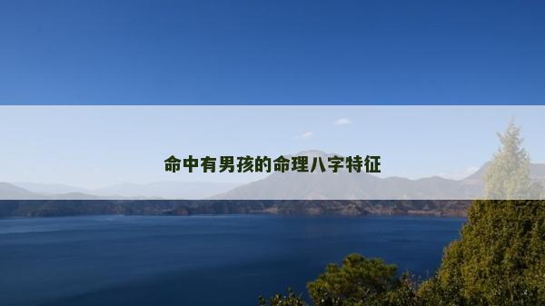 命中有男孩的命理八字特征