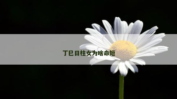 丁巳日柱女为啥命短