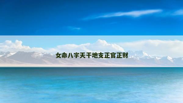 女命八字天干地支正官正财
