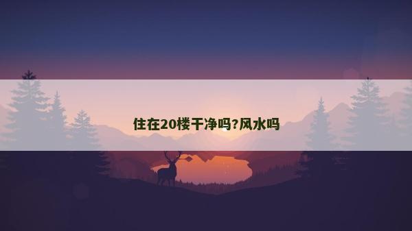 住在20楼干净吗?风水吗