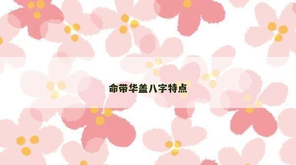 命带华盖八字特点